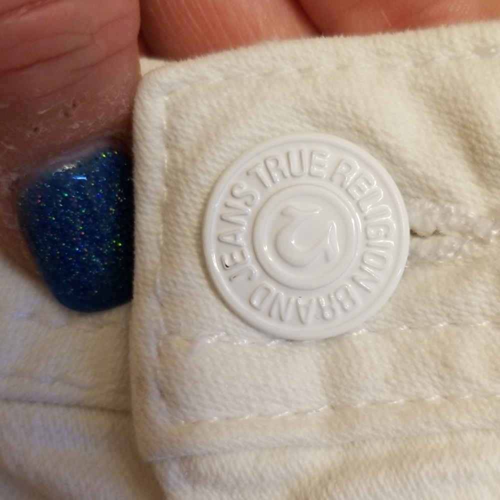 True Religion white embroidered skinny Jean Z414 - Picture 7 of 8